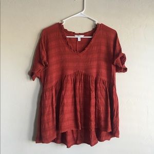 Burnt orange flowy top